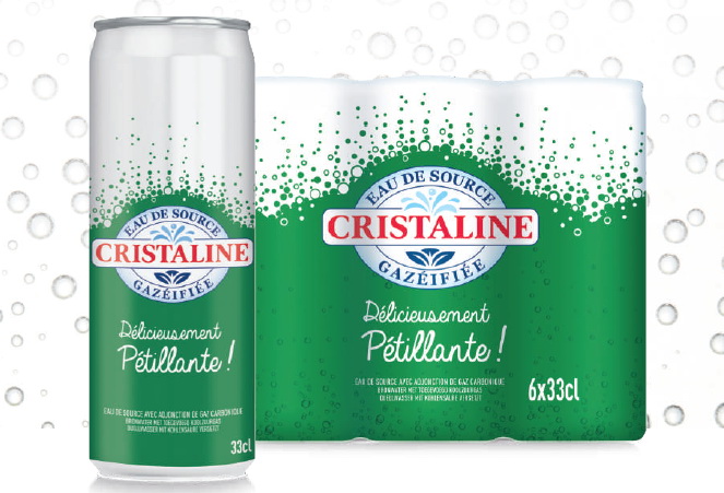 Cristaline : L’eau, version gazeuse et en canette Cristaline : L’eau, version gazeuse et en canette